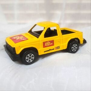 Yellow Tootsie Toy Goodyear Dr. Pepper Die-cast Metal Chevy S-10 Vintage 80s